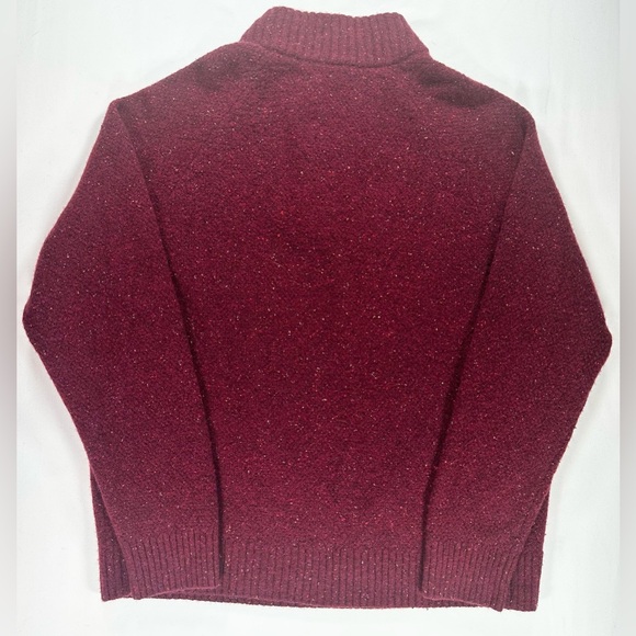 UNTUCKit Lambswool Blend Henley Sweater XL Burgundy Speckled Knit Warm - Picture 4 of 6